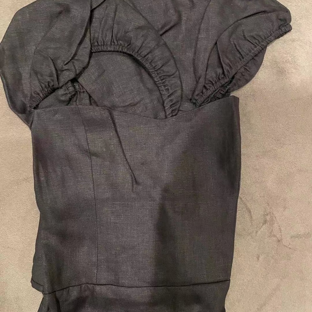 Reformation Denver Linen Dress in Black *NEW* - Picture 4 of 6
